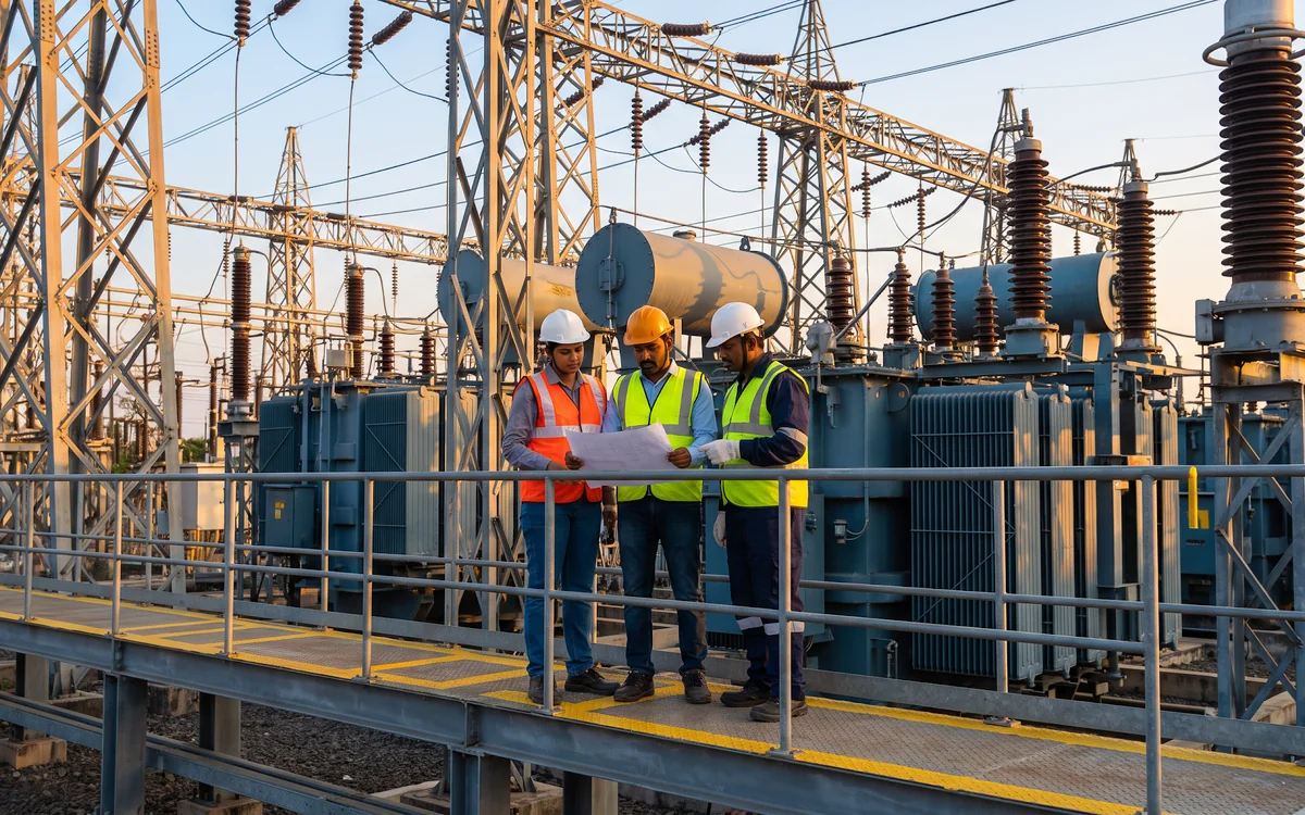 Engineers at a substation