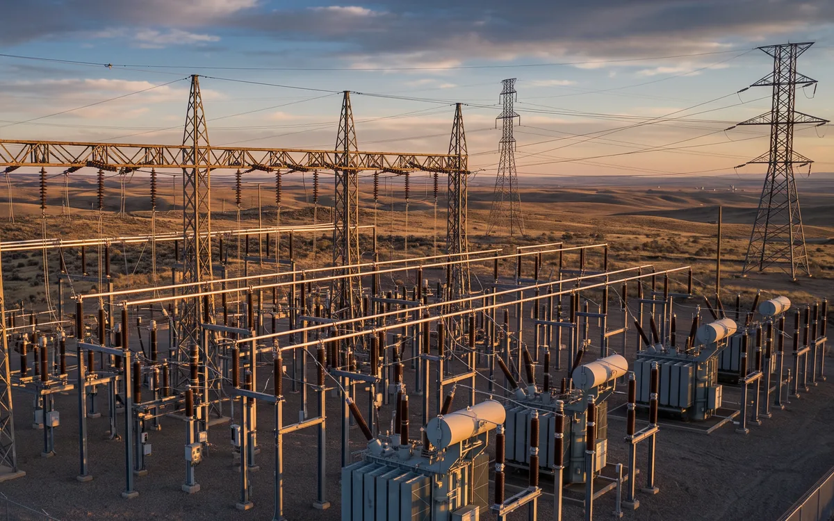 A high voltage switchyard