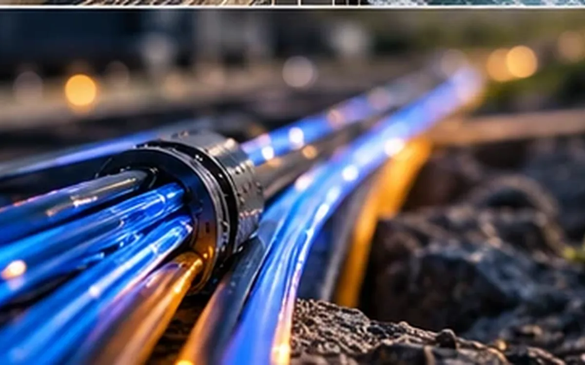 A bundle of optical fibre cables