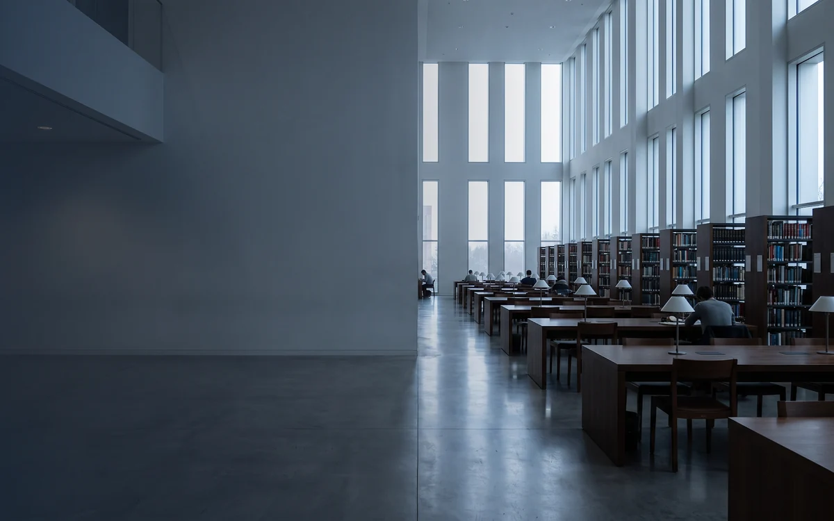 A research library reading room in daylight